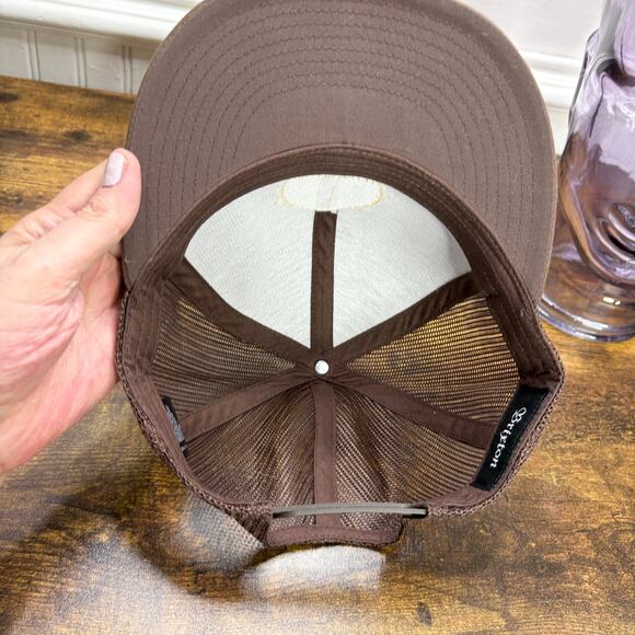 Brixton Manufacturing Co Trucker Hat Skater Skateboard Mesh Snapback Brown Cap - Picture 5 of 13